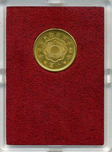 新10円 明治34年(1901) 発行枚数 1,654,682枚 直径 21.21mm 品位 金900 / 銅100 量目8.33g 化粧箱にはダメージがあります。 オークションのビニール袋無し