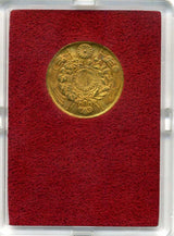 旧5円金貨 明治3年(1870) 直径 23.84mm 品位 金900 / 銅100 量目8.33g 化粧箱にはダメージがあります。 オークションのビニール袋無し