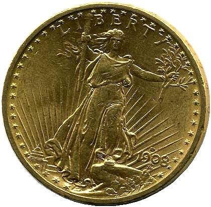 アメリカ 20ドル金貨 セントゴーデンズ 1908年 極美 – 野崎コイン