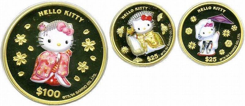 Cook Islands Hello Kitty 30th Anniversary Gold Coin Set of 3 