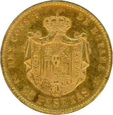 スペイン 25ペセタ金貨 1878年 アルフォンソ12世 - 野崎コイン