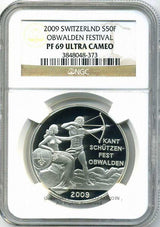 スイス 射撃祭 50フラン銀貨 2009 Obwalden NGC PF69 ULTRA CAMEO - 野崎コイン