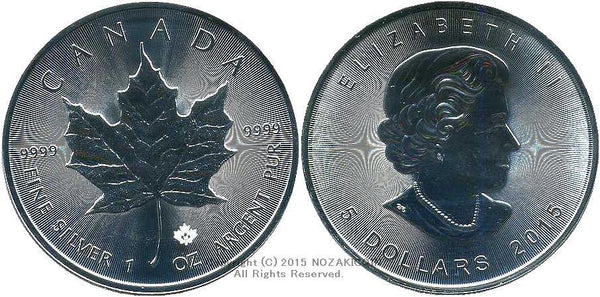 カナダ メイプルリーフ銀貨 2015 5ドル - 野崎コイン