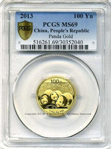 中国 パンダ金貨 2013年 100元 未使用 PCGS MS69 - 野崎コイン
