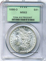 アメリカ 1ドル銀貨 1898年O PCGS MS63 - 野崎コイン
