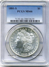 アメリカ 1ドル銀貨 1881年S PCGS MS66 - 野崎コイン