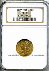 スイス ヘルヴェティア 20フラン金貨 1922 NGC MS64 024 - 野崎コイン