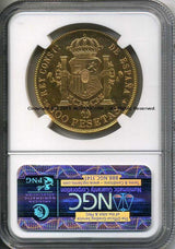 スペイン 100ペセタ金貨 1897年リストライク(61) アルフォンソ13世 NGC MS64 - 野崎コイン