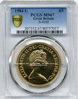 イギリス エリザベス女王 5ポンド金貨 1984年 PCGS MS67 - 野崎コイン
