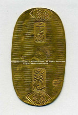 享保小判は正徳4年~元文元年(1714~1736)まで鋳造されました。  品位は金861 / 銀139 量目17.78g です。  鑑定書・桐箱付き。