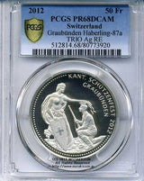 スイス 射撃祭 50フラン銀貨 2012 Graubunden PCGS PR68 DCAM - 野崎コイン