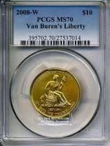 アメリカ 10ドル金貨 ヴァン・ビューレン 2008年W 完全未使用 PCGS MS70 - 野崎コイン