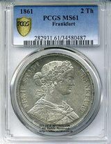 ドイツ 2テーラー 1861年 フランクフルト 未使用 PCGS MS61 - 野崎コイン
