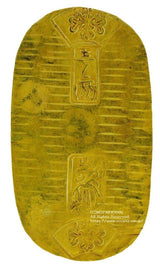 文政小判は文政2年~文政11年(1819~1828)に鋳造されました。  金55.9% 銀44.1% 量目13.07g。  裏の極印が草書体の文の字なので、草文小判ともいいます。  鑑定書・桐箱付き。