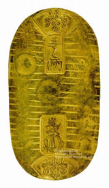 文政小判は文政2年~文政11年(1819~1828)に鋳造されました。  品位は金559 / 銀441 量目13.07g。  裏の極印が草書体の文の字なので、草文小判ともいいます。  鑑定書・桐箱付き。