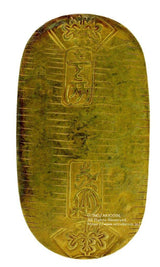 文政小判は文政2年~文政11年(1819~1828)に鋳造されました。  金55.9% 銀44.1% 量目13.07g。  裏の極印が草書体の文の字なので、草文小判ともいいます。  鑑定書・桐箱付き。