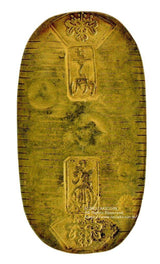 文政小判は文政2年~文政11年(1819~1828)に鋳造されました。  金55.9% 銀44.1% 量目13.07g。  裏の極印が草書体の文の字なので、草文小判ともいいます。  鑑定書・桐箱付き。