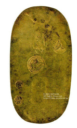 文政小判は文政2年~文政11年(1819~1828)に鋳造されました。  金55.9% 銀44.1% 量目13.07g。  裏の極印が草書体の文の字なので、草文小判ともいいます。  鑑定書・桐箱付き。