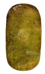 文政小判は文政2年~文政11年(1819~1828)に鋳造されました。  金55.9% 銀44.1% 量目13.07g。  裏の極印が草書体の文の字なので、草文小判ともいいます。  鑑定書・桐箱付き。