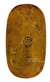 文政小判は文政2年~文政11年(1819~1828)に鋳造されました。  金55.9% 銀44.1% 量目13.07g。  裏の極印が草書体の文の字なので、草文小判ともいいます。  鑑定書・桐箱付き。