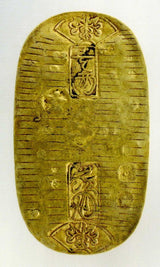 元文小判は元文元年~文政元年(1736~1818)まで鋳造されました。 背に真書体の文の字の刻印があり真文小判とも呼ばれています。 馬神は縁起の良い七福小判です。 品位は金653 / 銀347 量目13.00g です。 鑑定書・桐箱付き。