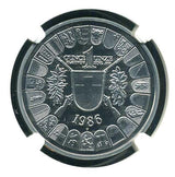 スイス 射撃祭 1オンス プラチナ貨 1986年 ウィリアムテル NGC PF69 - 野崎コイン