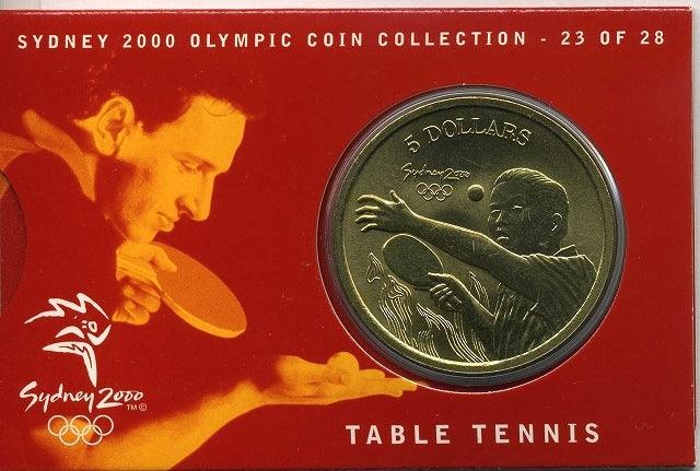 オーストラリア シドニーオリンピック5ドル黄銅貨 卓球 – 野崎