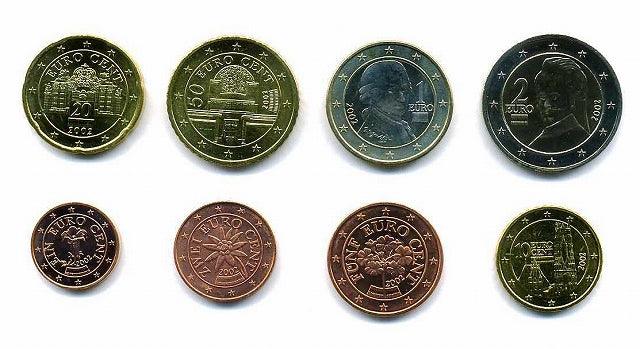 オーストリア ユーロコイン８種セット – 野崎コイン