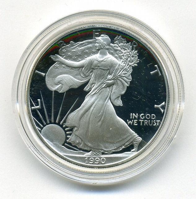 American 1 dollar proof silver coin Eagle 1990 – 野崎コイン