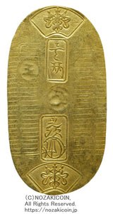 安政小判は安政6年（1859）に鋳造されました。品位は金570 / 銀430 量目9.0g。裏の極印が正の字なので、正字小判ともいいます。鑑定書（平成30年2月20日）・桐箱付き。