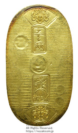 天保8年〜安政5年&nbsp;（1837～1858）に鋳造されました。金56.8%　銀43.2%　11.3g。裏の極印が保の字なので、保字小判ともいいます。大当は縁起の良い文字の組み合わせとして大変人気があります。鑑定書（令和8年4月14日）・桐箱付き。