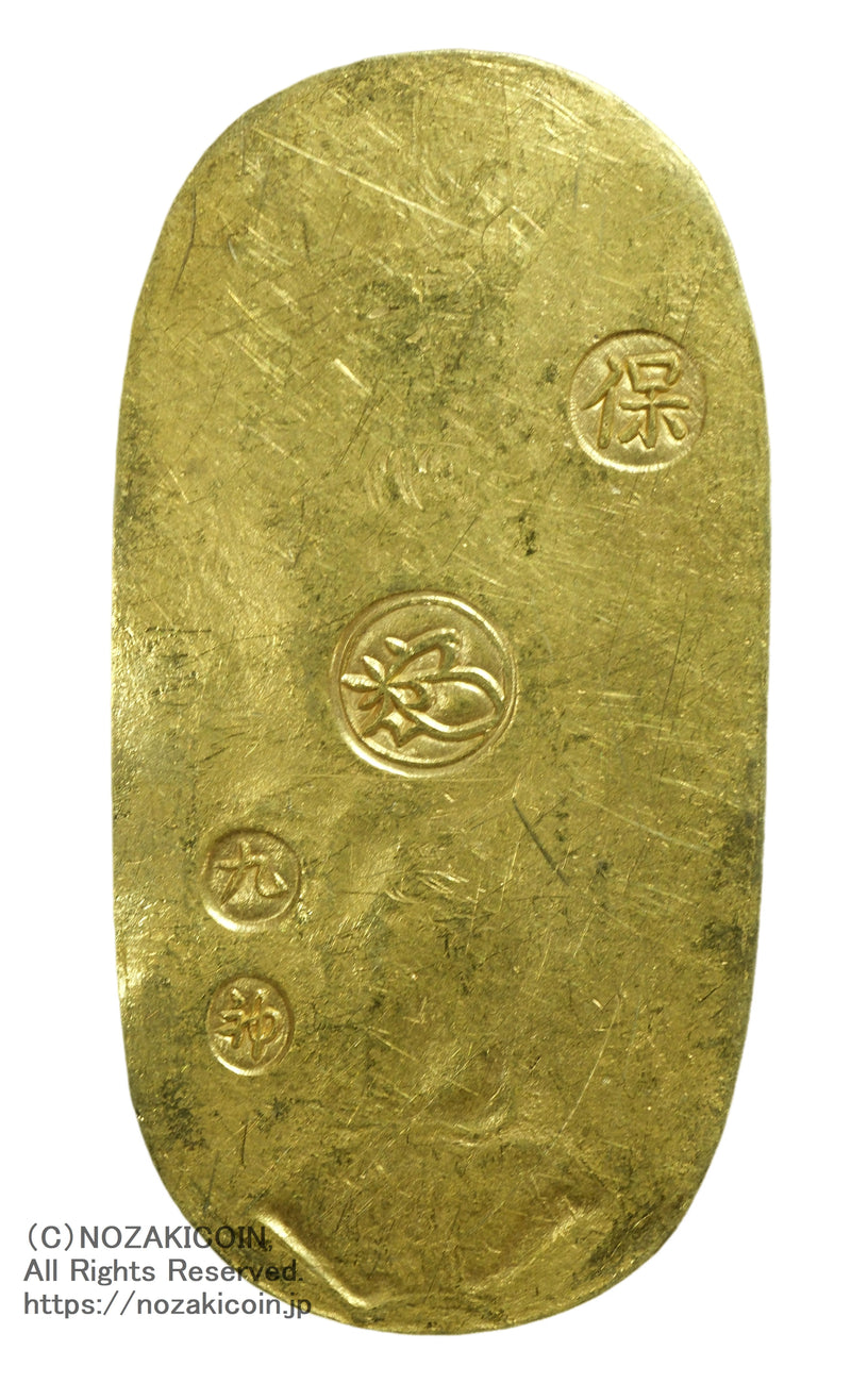 【真性品・本物補償】天保小判 天保小判金 天保小判金 背刻印 九神 鑑定書付 094 – 野崎コイン