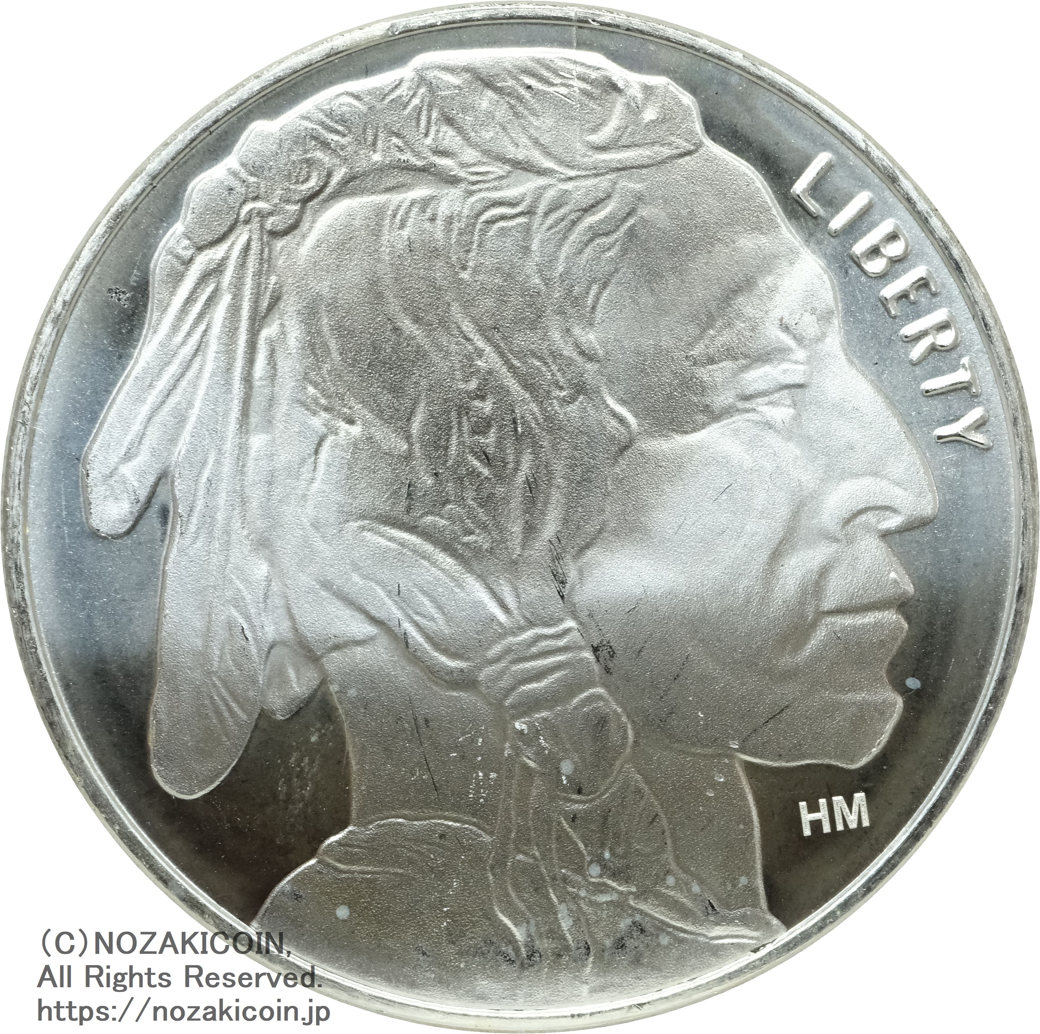アメリカ 1オンス銀メダル バッファローとインディアン – 野崎コイン