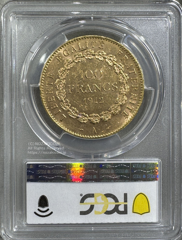 フランス エンゼル 100フラン金貨 1912A PCGS MS61