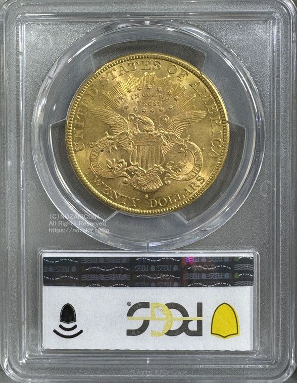 アメリカ 20ドル金貨 リバティヘッド 1891年S PCGS AU58