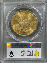 アメリカ 20ドル金貨 リバティヘッド 1895年 PCGS MS62