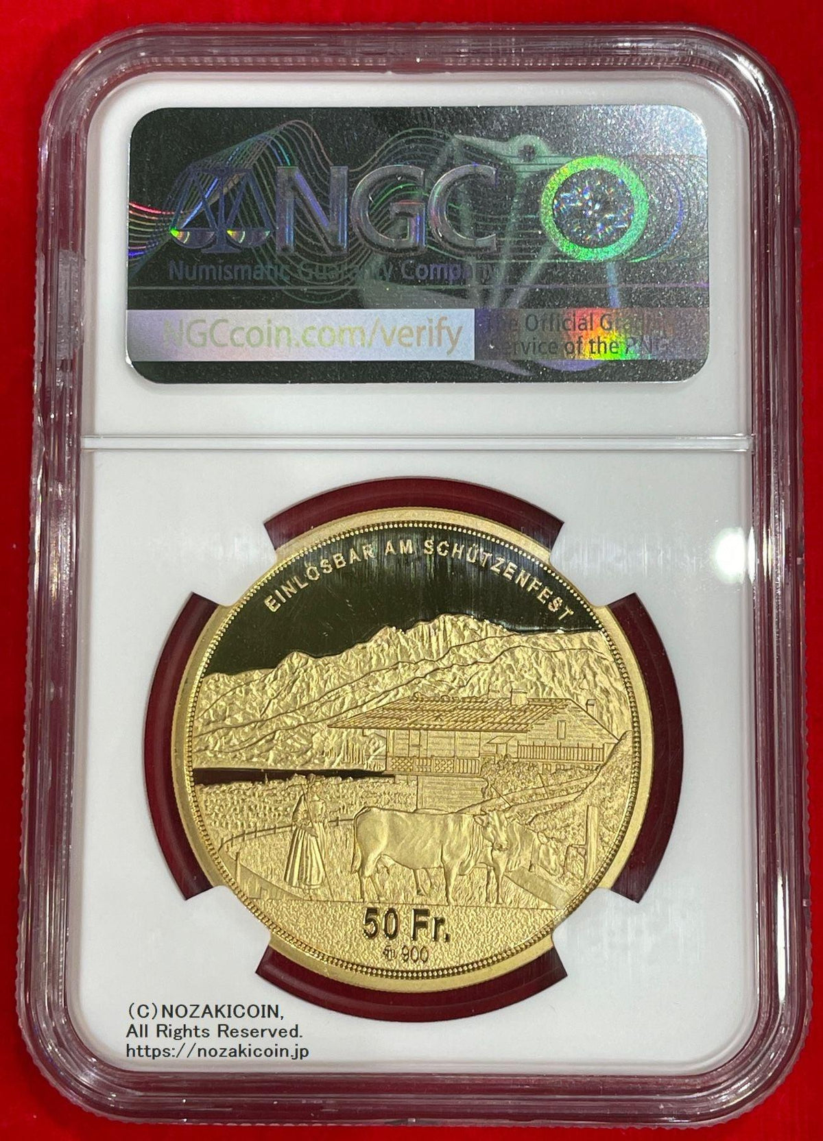 スイス 射撃祭 50フラン金貨 2023 Obwalden 発行数6枚 NGC PF68 ULTRA CAMEO 002 – 野崎コイン