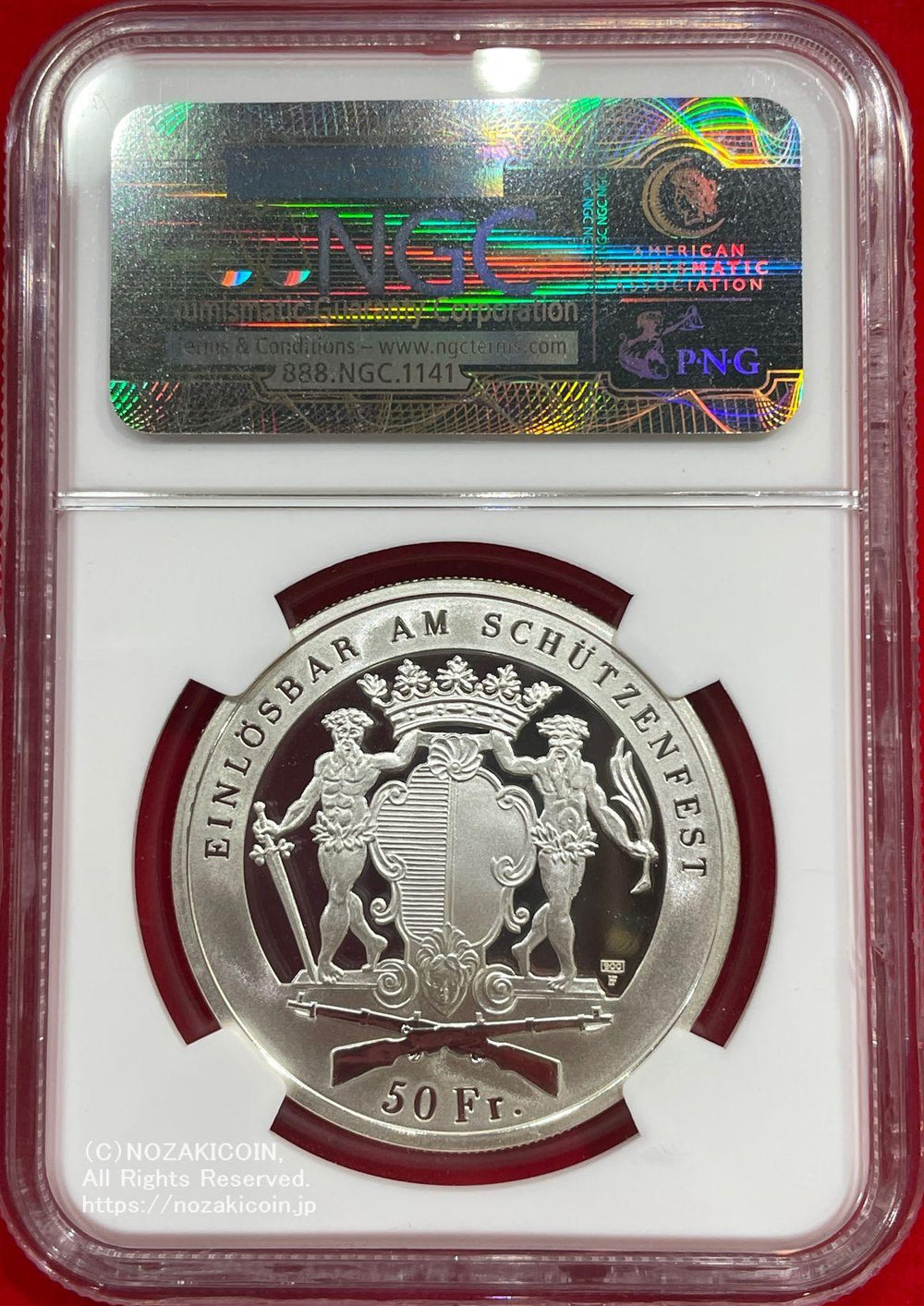 スイス 射撃祭 50フラン銀貨 1996 Lucerne NGC PF70 ULTRA CAMEO 173