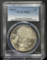 アメリカ　1ドル銀貨　1882年S　PCGS MS66　414 - 野崎コイン