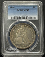 アメリカ　貿易銀　1846　PCGS XF45　019