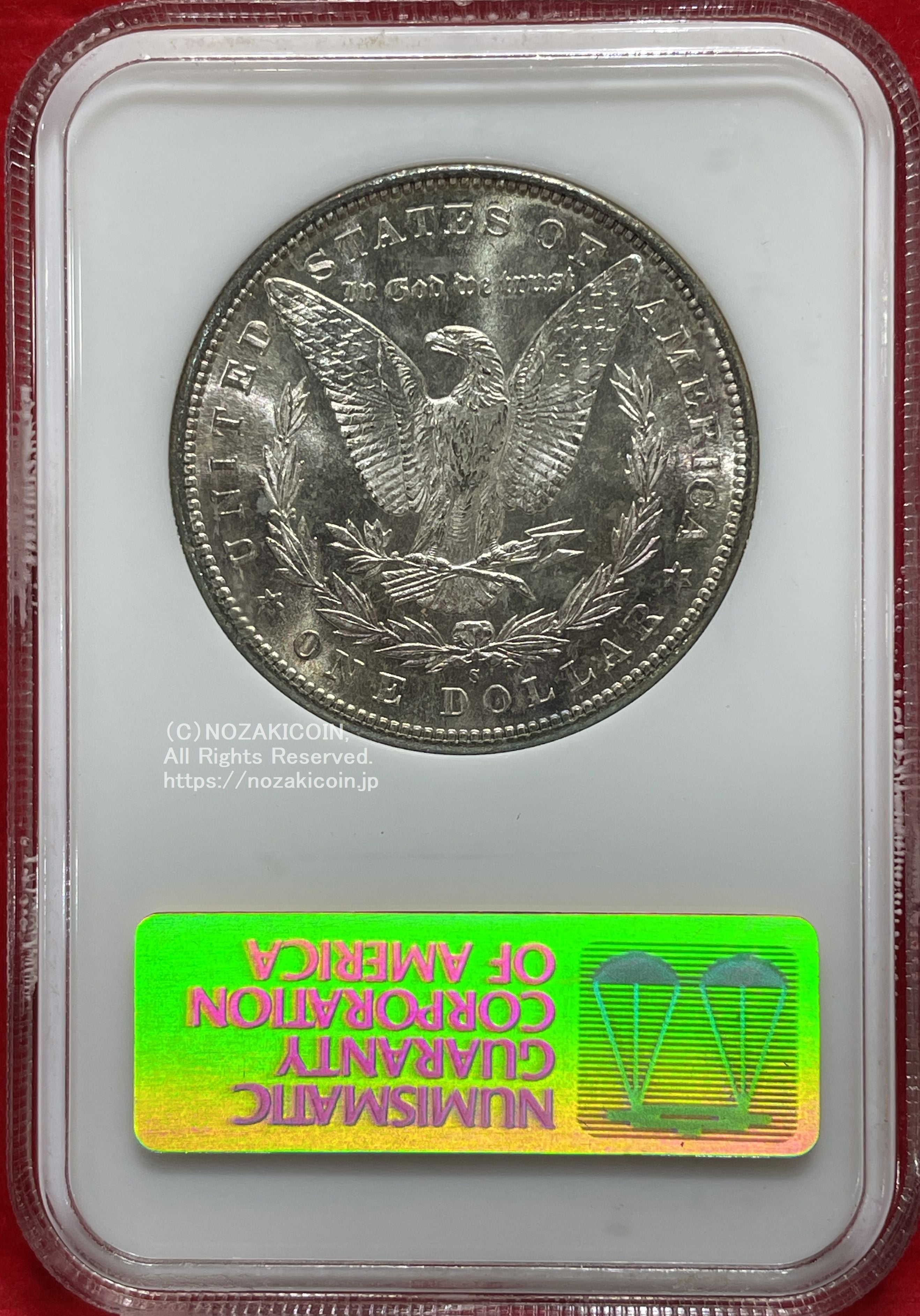 アメリカ 1ドル銀貨 10枚 アメリカ1888年、1ドル銀貨、希少な「ディープ・プルーフライク」鑑定