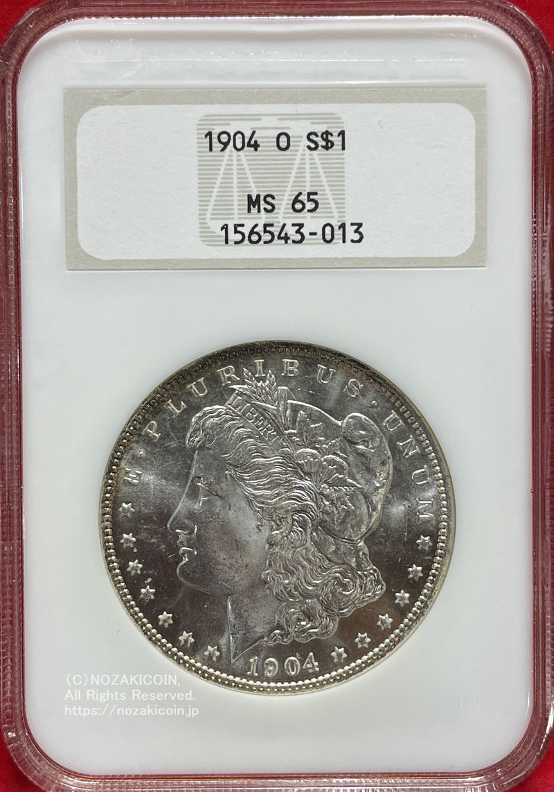 アメリカ　1ドル銀貨　1904年O　NGC MS65　013