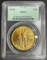 アメリカ20ドル金貨1928年 PCGS MS62