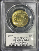アメリカ　20ドル金貨　ウルトラハイレリーフ　2009年　PCGS　MS69PL