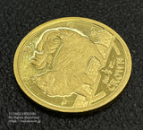 1993年マン島政府発行　キャットコイン メインクーン図柄  純金製（品位999金）  エッヂに傷、両面の表面に小傷あり