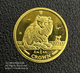 1995年マン島政府発行　キャットコイン ターキッシュ図柄  純金製（品位999金）  エッヂに傷、両面の表面に小傷あり
