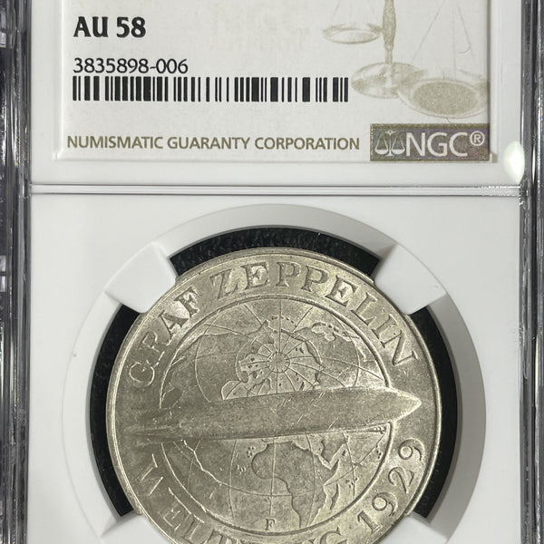 ドイツ ワイマール共和国 5マルク 1930年 グラフツェッペリン NGC