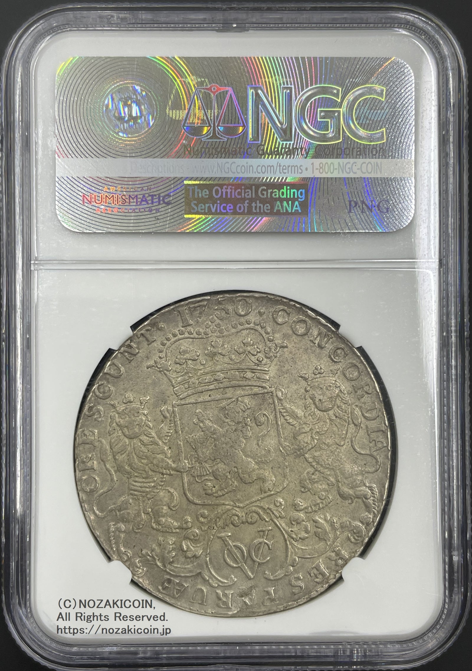 オランダ VOC東インド会社 オランダ領東インド 1ドュカトン銀貨 １７５０年 NGC XF Details – 野崎コイン