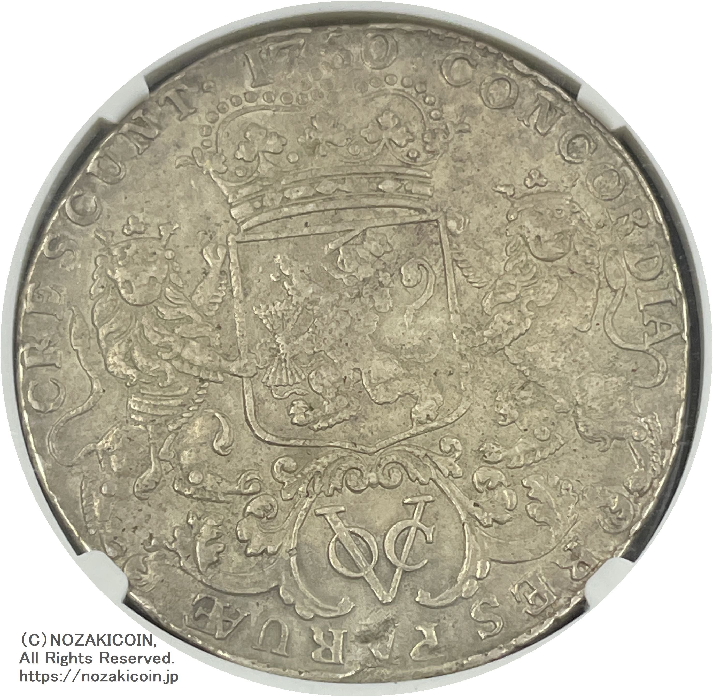 オランダVOC東インド会社オランダ領東インド1ドュカトン銀貨１７５０年NGC XF Details – 野崎コイン