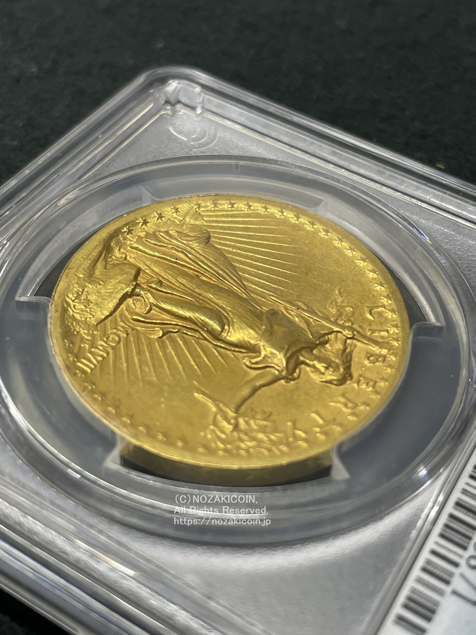 アメリカ 20ドル金貨 1907年 女神立像ハイレリーフ 極美品 PCGS AU55 – 野崎コイン